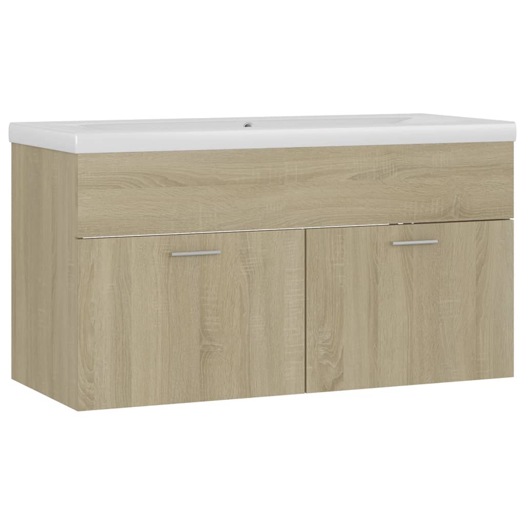 Mueble con lavabo madera de ingeniería roble Sonoma - Imagen 2