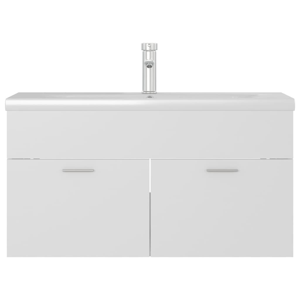 Mueble con lavabo madera de ingeniería blanco - Imagen 3