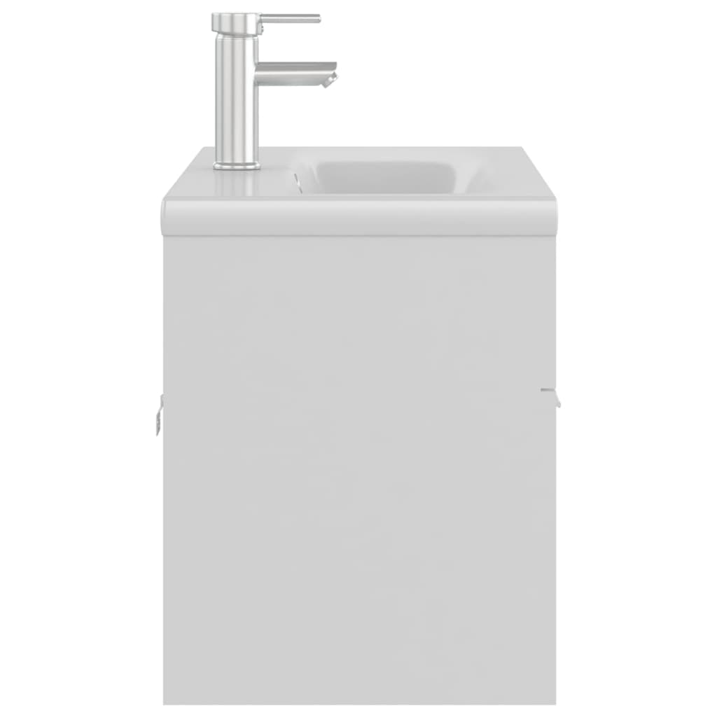 Mueble con lavabo madera de ingeniería blanco - Imagen 4