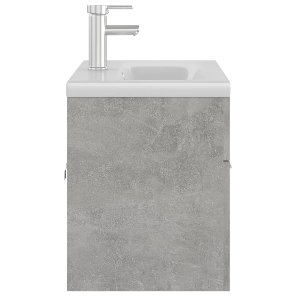 Mueble con lavabo madera de ingeniería gris hormigón - Imagen 4
