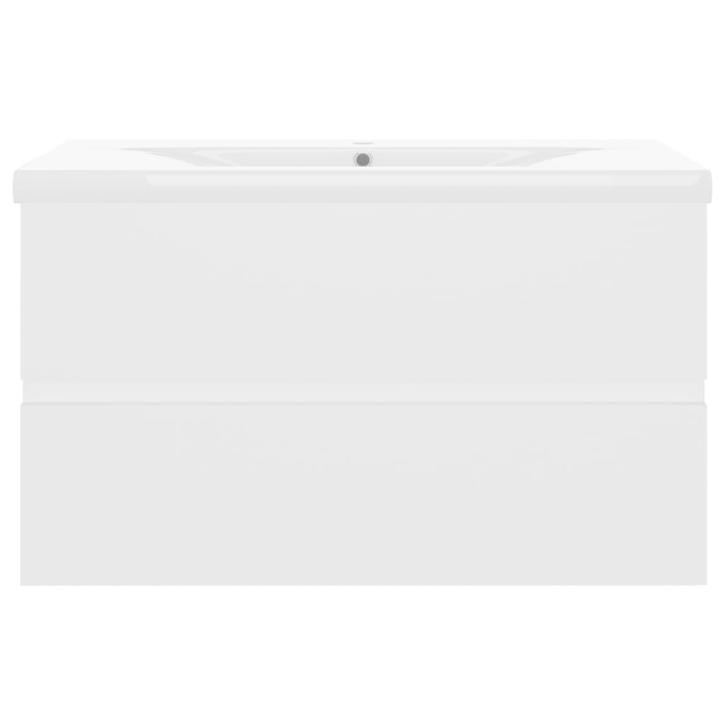 Mueble con lavabo madera de ingeniería blanco - Imagen 6