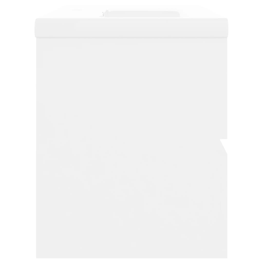 Mueble con lavabo madera de ingeniería blanco - Imagen 8