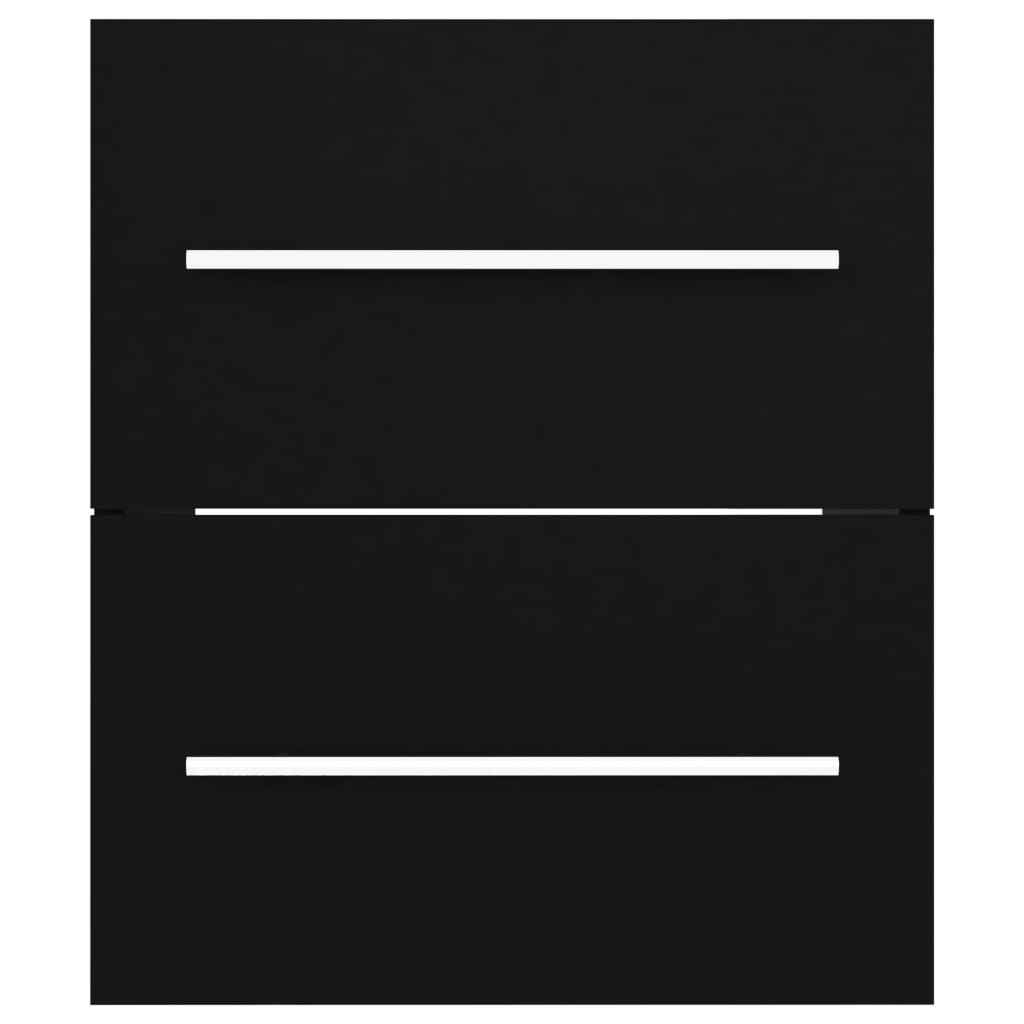 Mueble con lavabo madera de ingeniería negro - Imagen 4