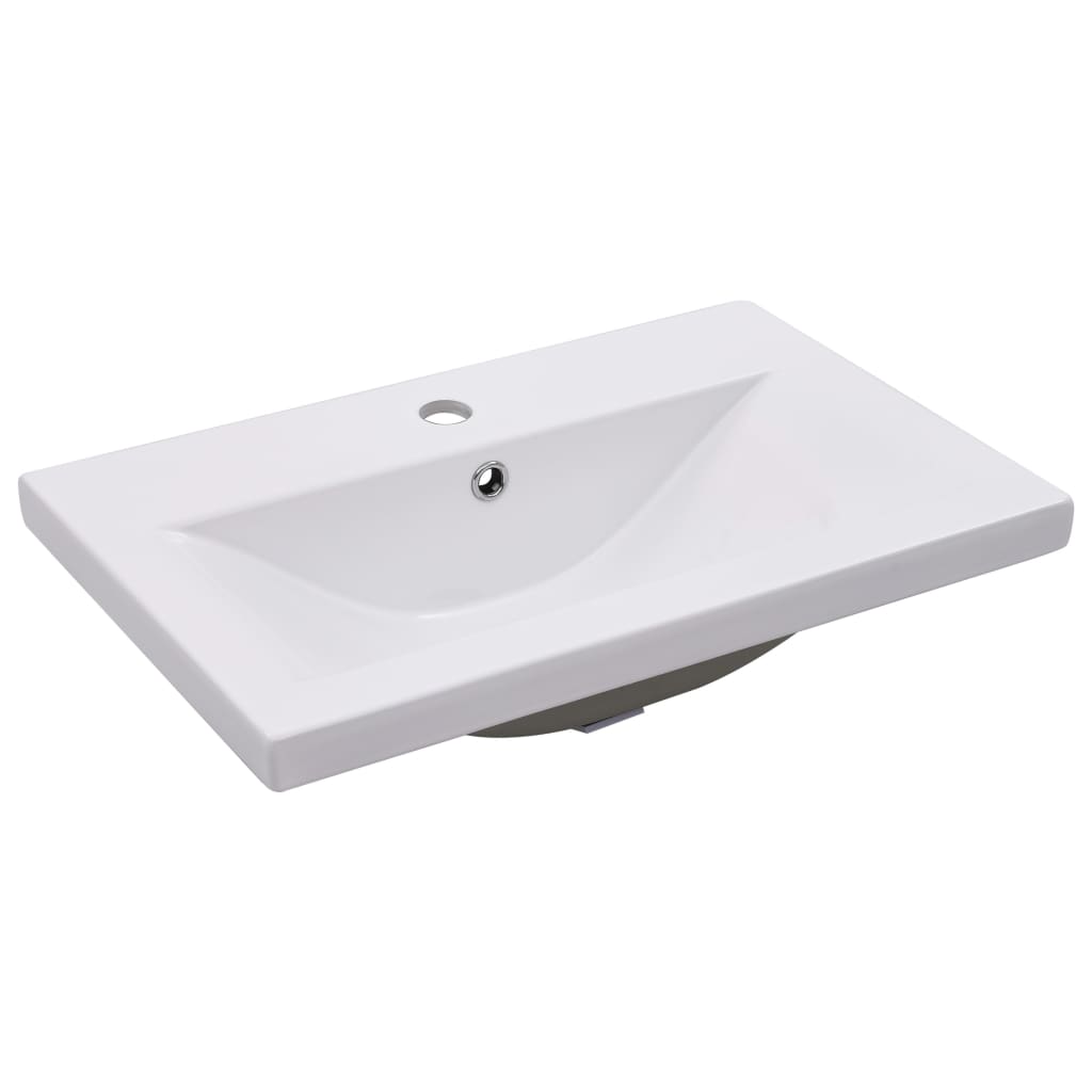 Mueble con lavabo madera de ingeniería blanco - Imagen 8