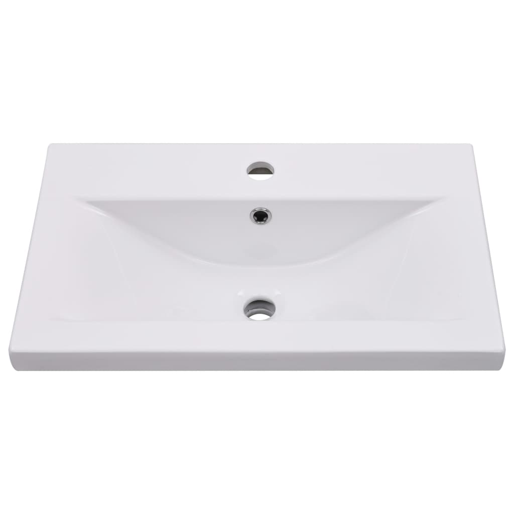 Mueble con lavabo madera de ingeniería blanco - Imagen 9