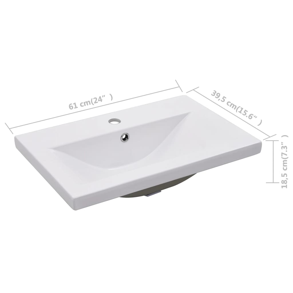 Mueble con lavabo madera de ingeniería blanco - Imagen 11