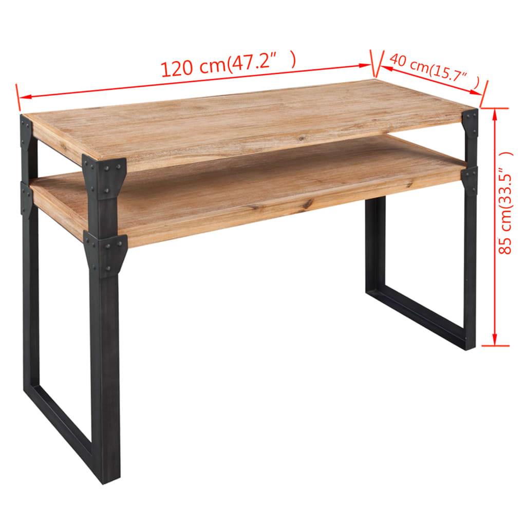 Mesa consola de madera maciza reciclada 120x40x85 cm - Imagen 5