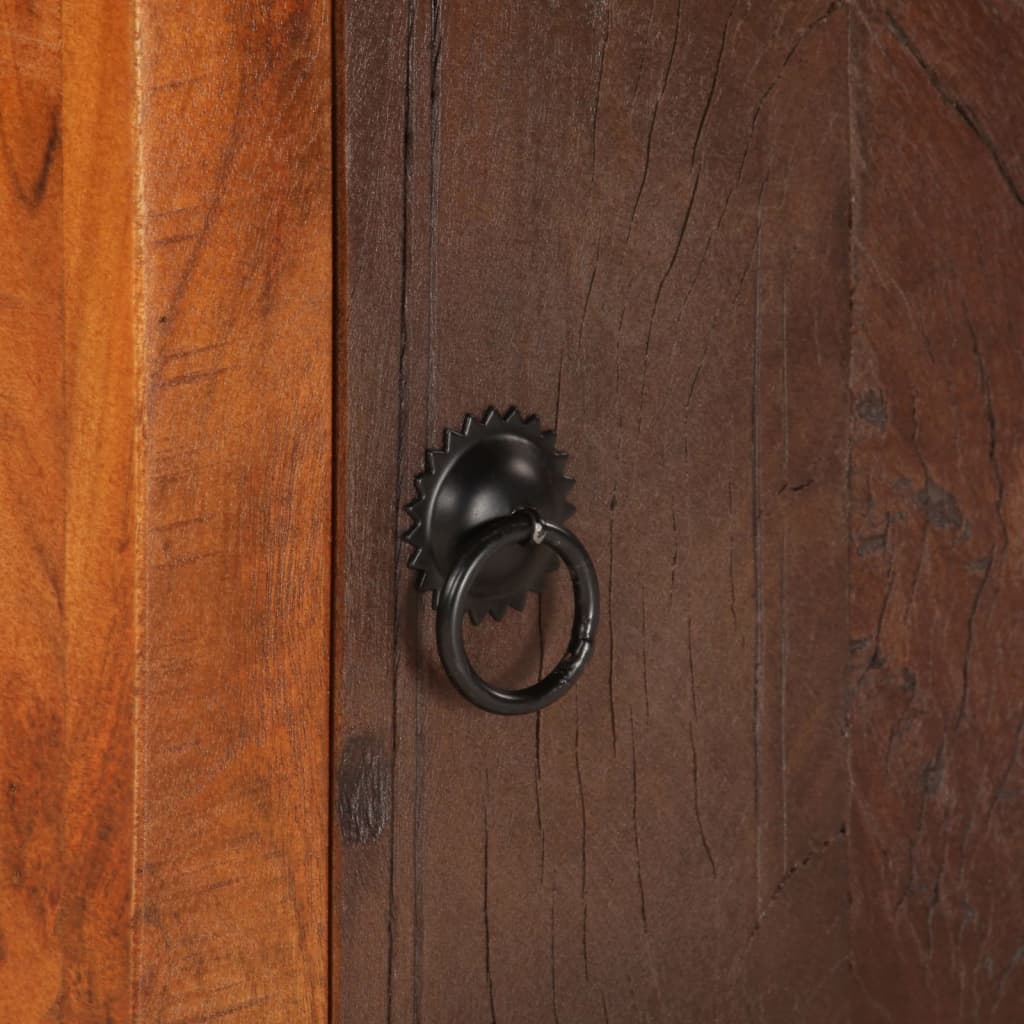 Mesita de noche de madera acacia maciza reciclada - Imagen 10