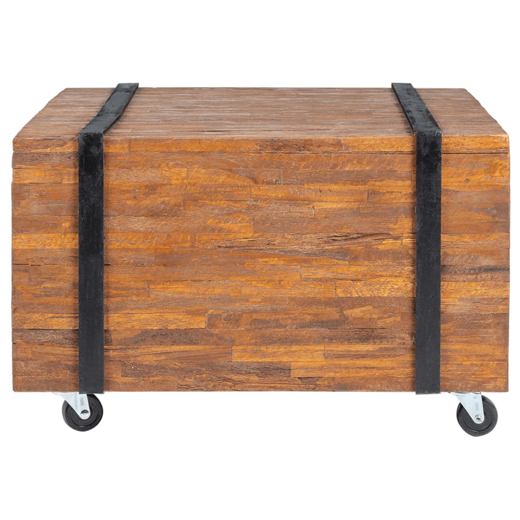Mesa auxiliar de madera de teca 60x60x38 cm - Imagen 2