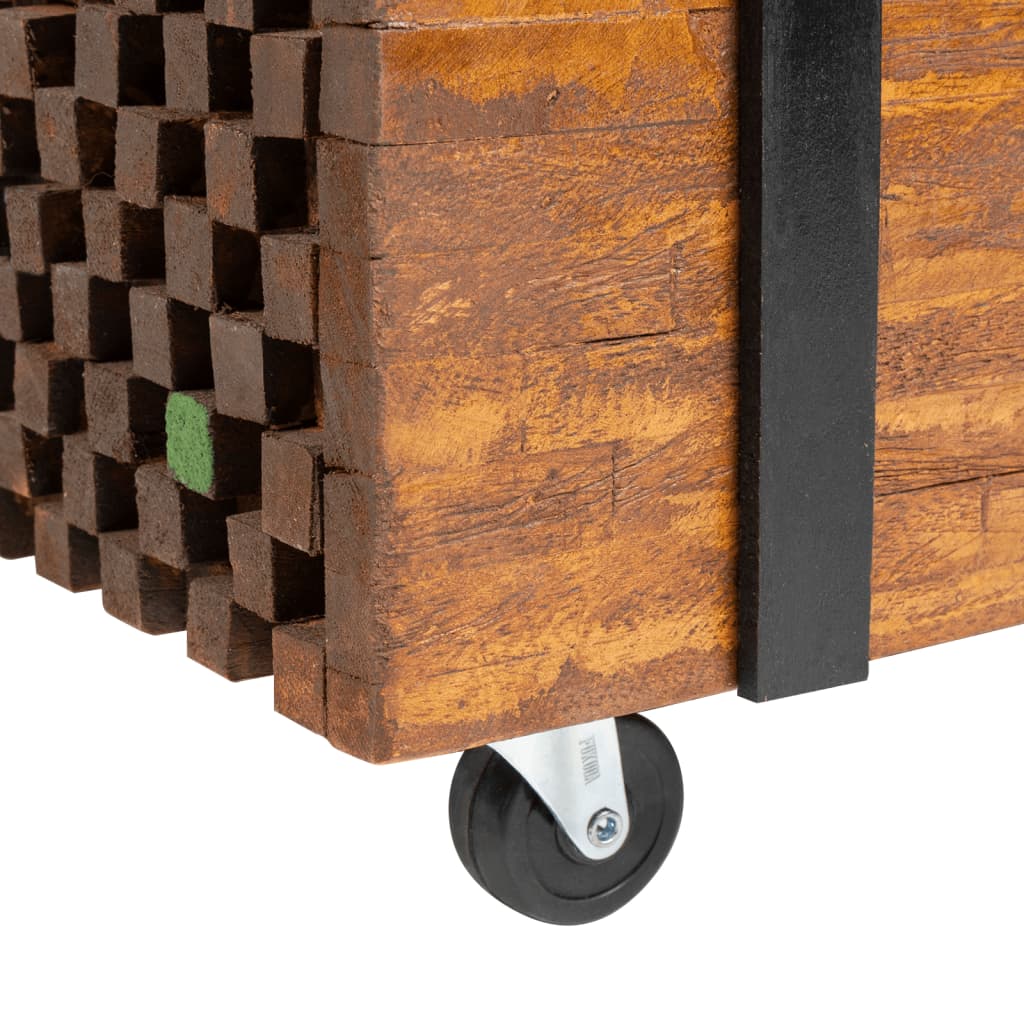 Mesa auxiliar de madera de teca 60x60x38 cm - Imagen 6