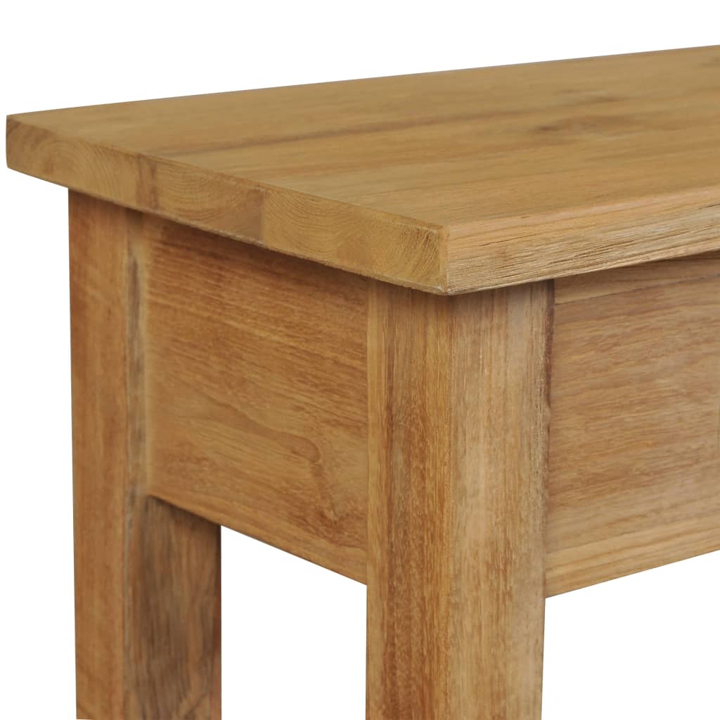 Mesa consola de madera de teca maciza 120x30x80 cm - Imagen 5