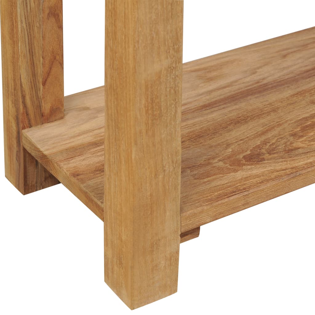 Mesa consola de madera de teca maciza 120x30x80 cm - Imagen 6