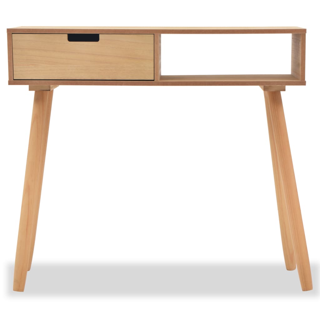 Mesa consola de madera maciza de pino 80x30x72 cm marrón - Imagen 3