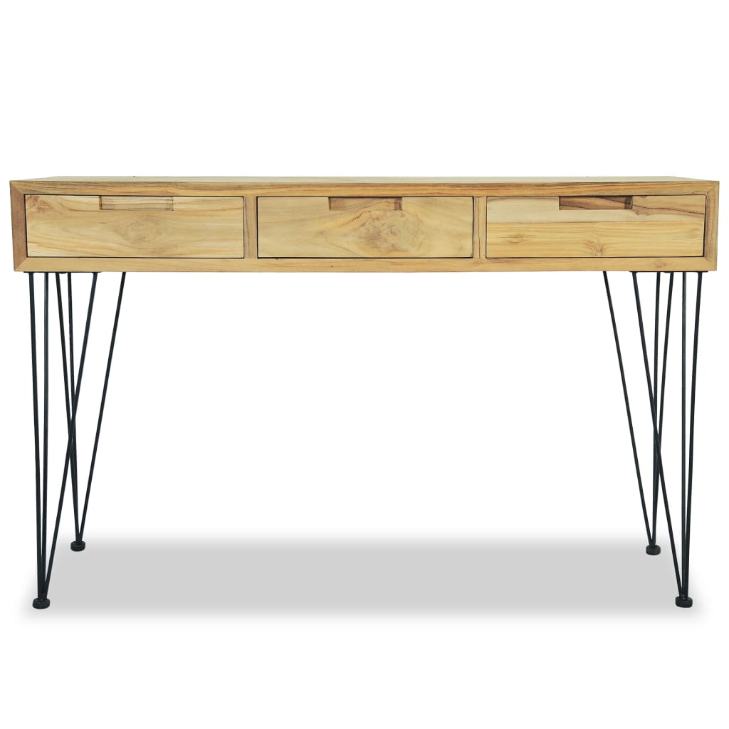 Mesa consola de teca maciza 120x35x76 cm - Imagen 6