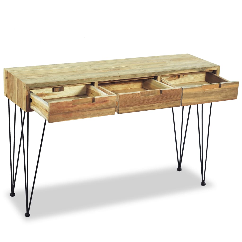 Mesa consola de teca maciza 120x35x76 cm - Imagen 7