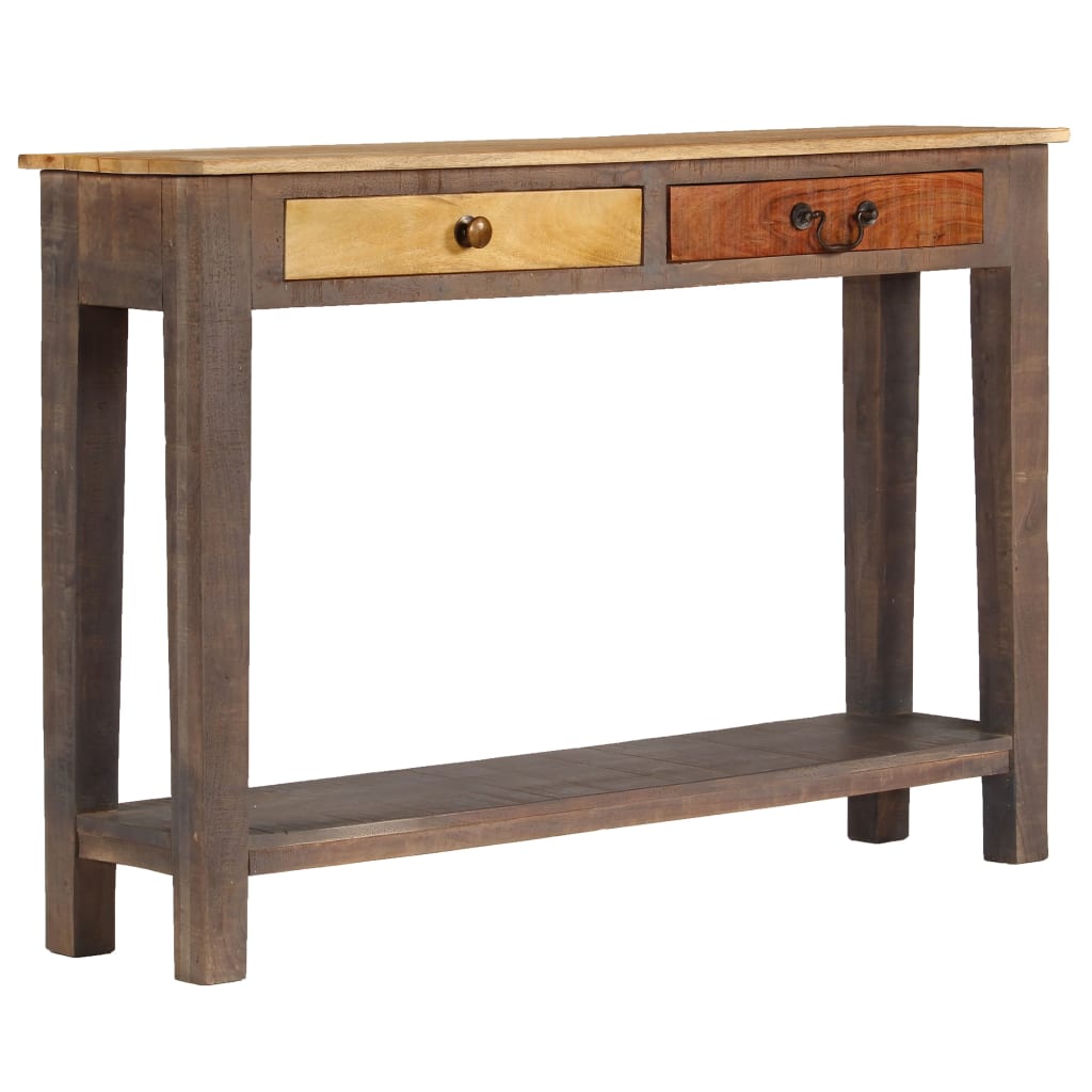 Mesa consola de madera maciza vintage 118x30x80 cm - Imagen 11