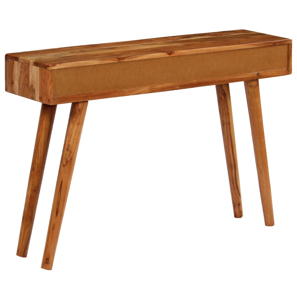Mesa consola cajones tallados madera maciza acacia 118x30x80cm - Imagen 3