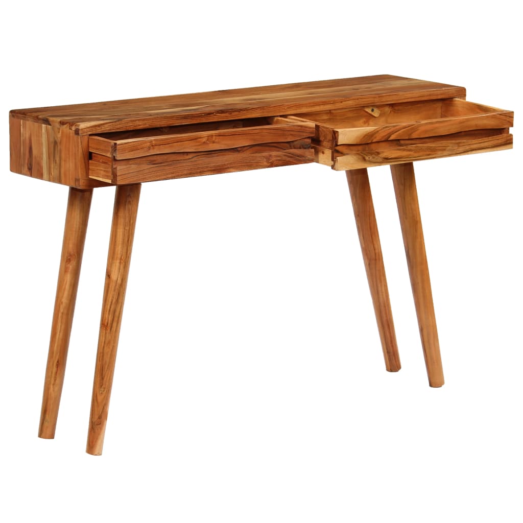 Mesa consola cajones tallados madera maciza acacia 118x30x80cm - Imagen 4