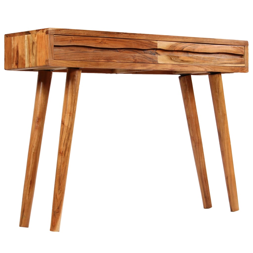 Mesa consola cajones tallados madera maciza acacia 118x30x80cm - Imagen 5