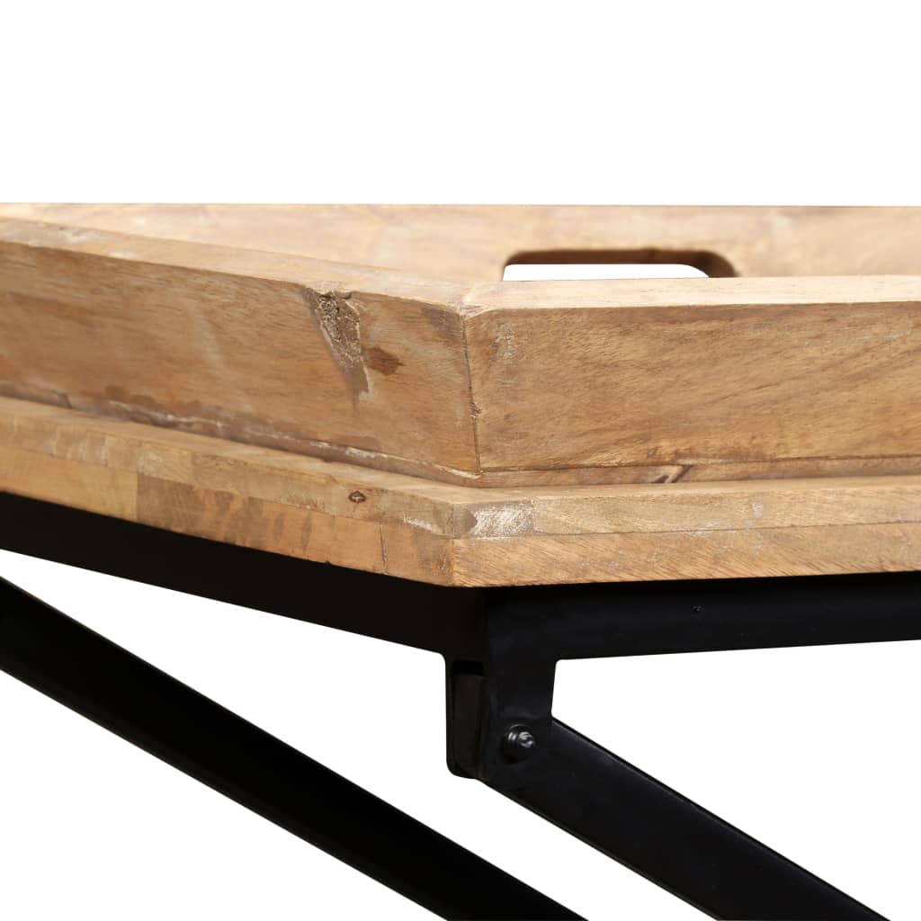 Mesa consola de madera de mango maciza 130x40x80 cm - Imagen 8