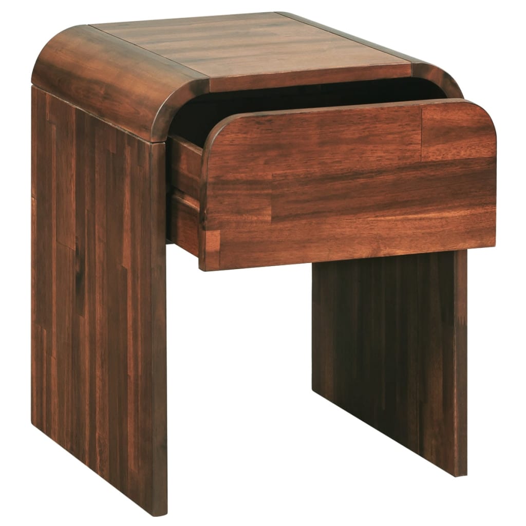 Mesita de noche de madera maciza acacia 41,5x42x52 cm - Imagen 4