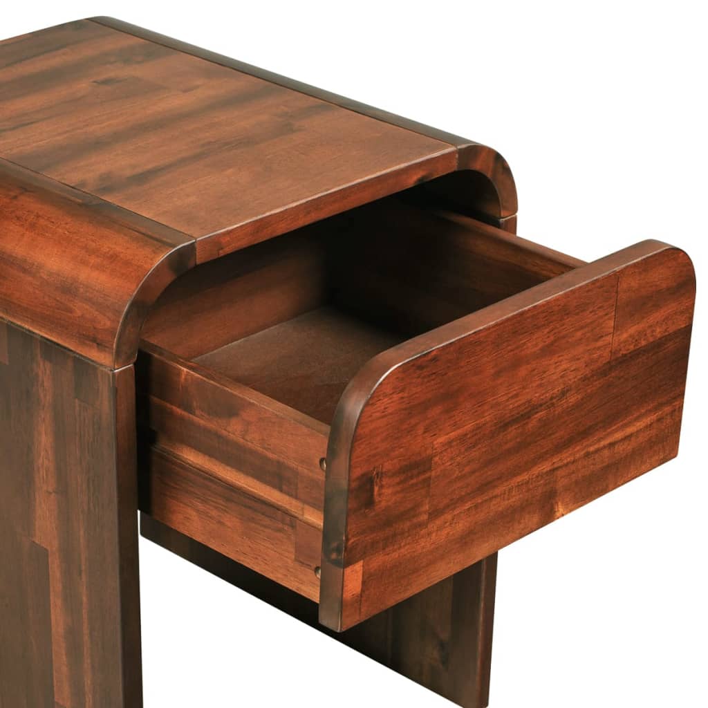 Mesita de noche de madera maciza acacia 41,5x42x52 cm - Imagen 5