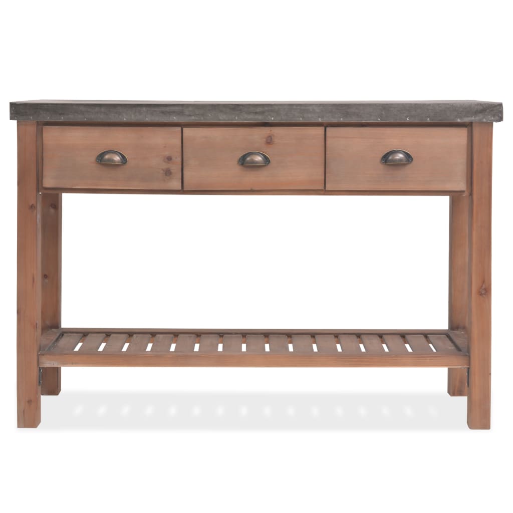 Mesa consola de madera de abeto maciza 122x35x80 cm - Imagen 3