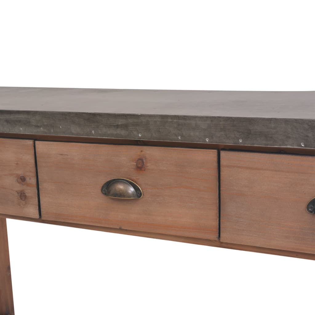 Mesa consola de madera de abeto maciza 122x35x80 cm - Imagen 6