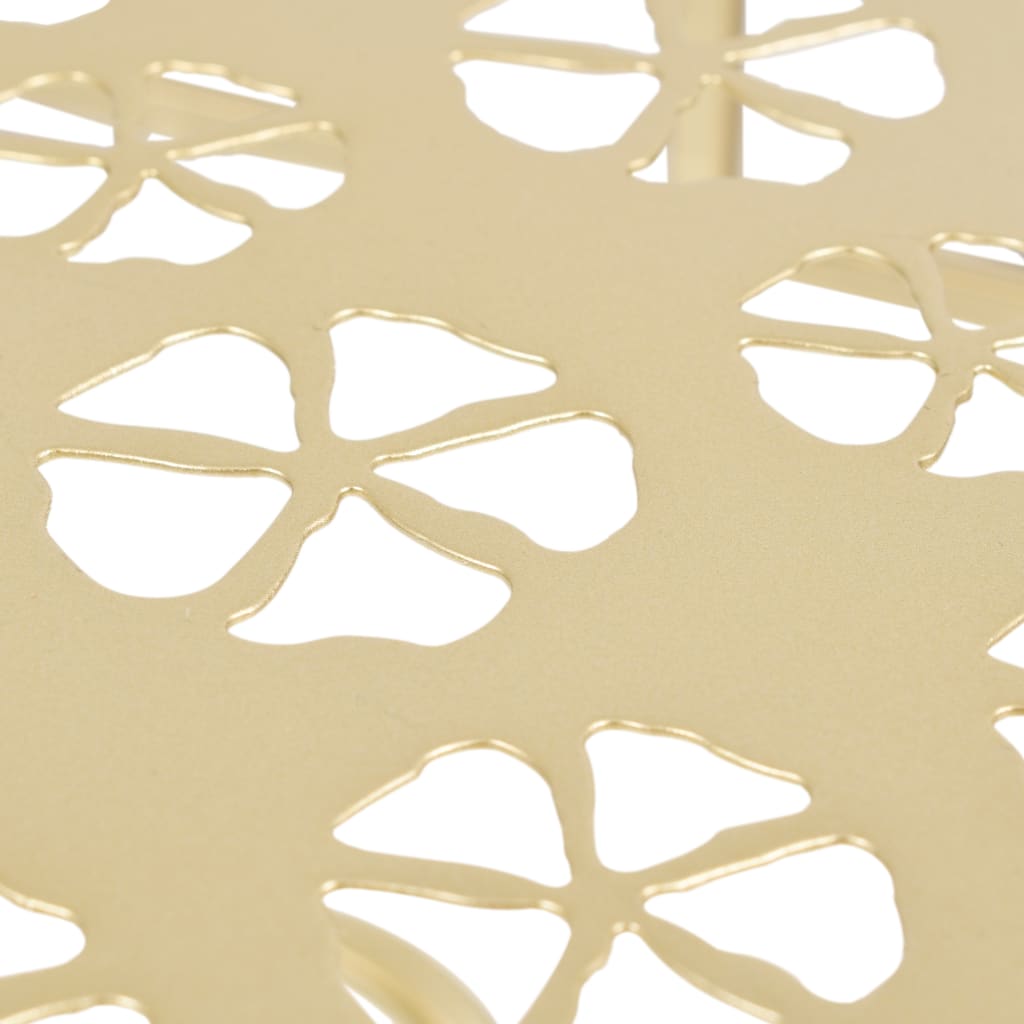 Mesa auxiliar vintage metal semicircular 72x36x74 cm dorado - Imagen 4