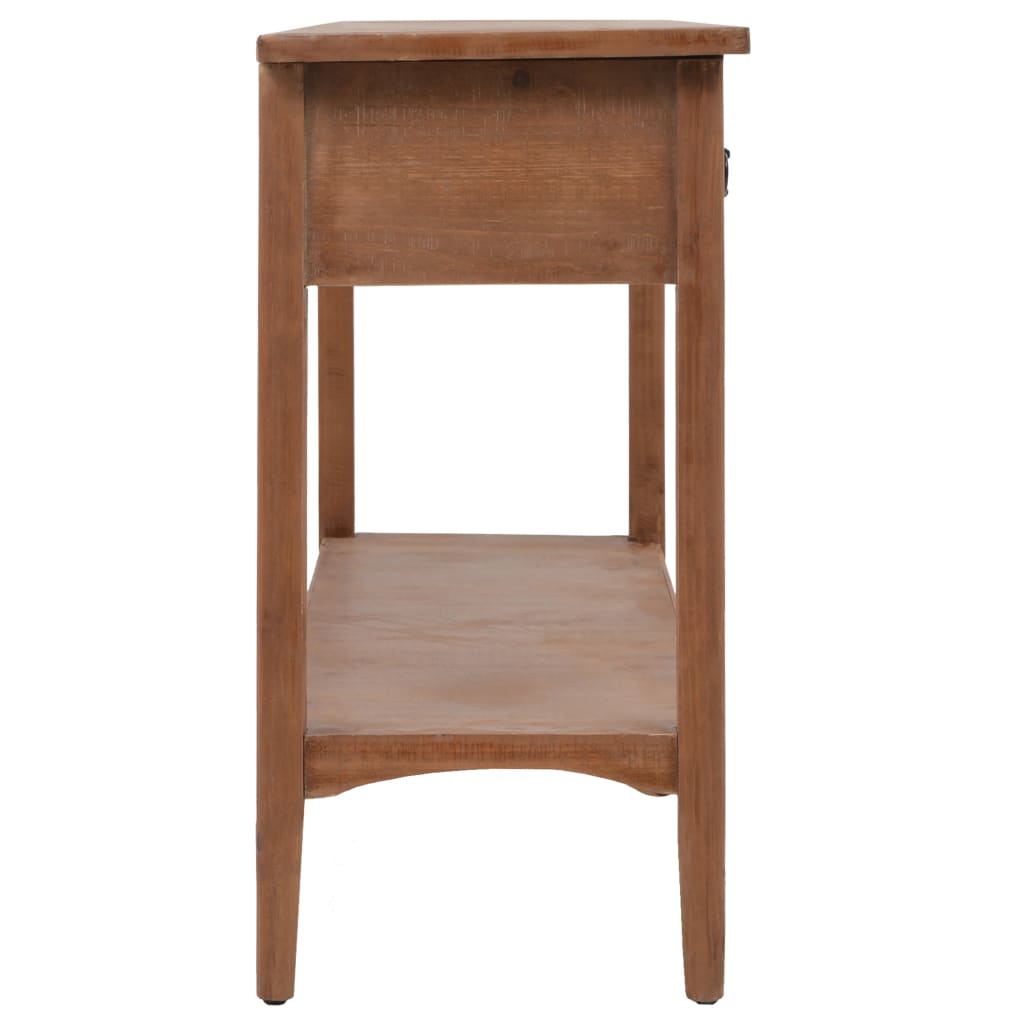 Mesa consola de madera de abeto maciza marrón 126x40x77,5 cm - Imagen 3