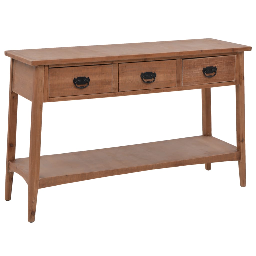 Mesa consola de madera de abeto maciza marrón 126x40x77,5 cm - Imagen 4