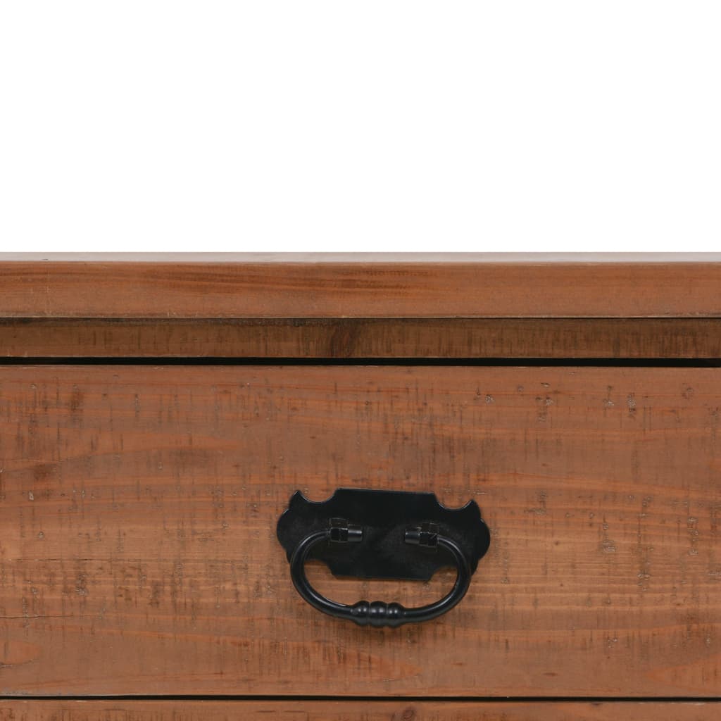 Mesa consola de madera de abeto maciza marrón 126x40x77,5 cm - Imagen 7