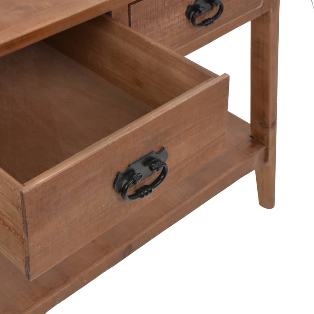 Mesa consola de madera de abeto maciza marrón 126x40x77,5 cm - Imagen 8