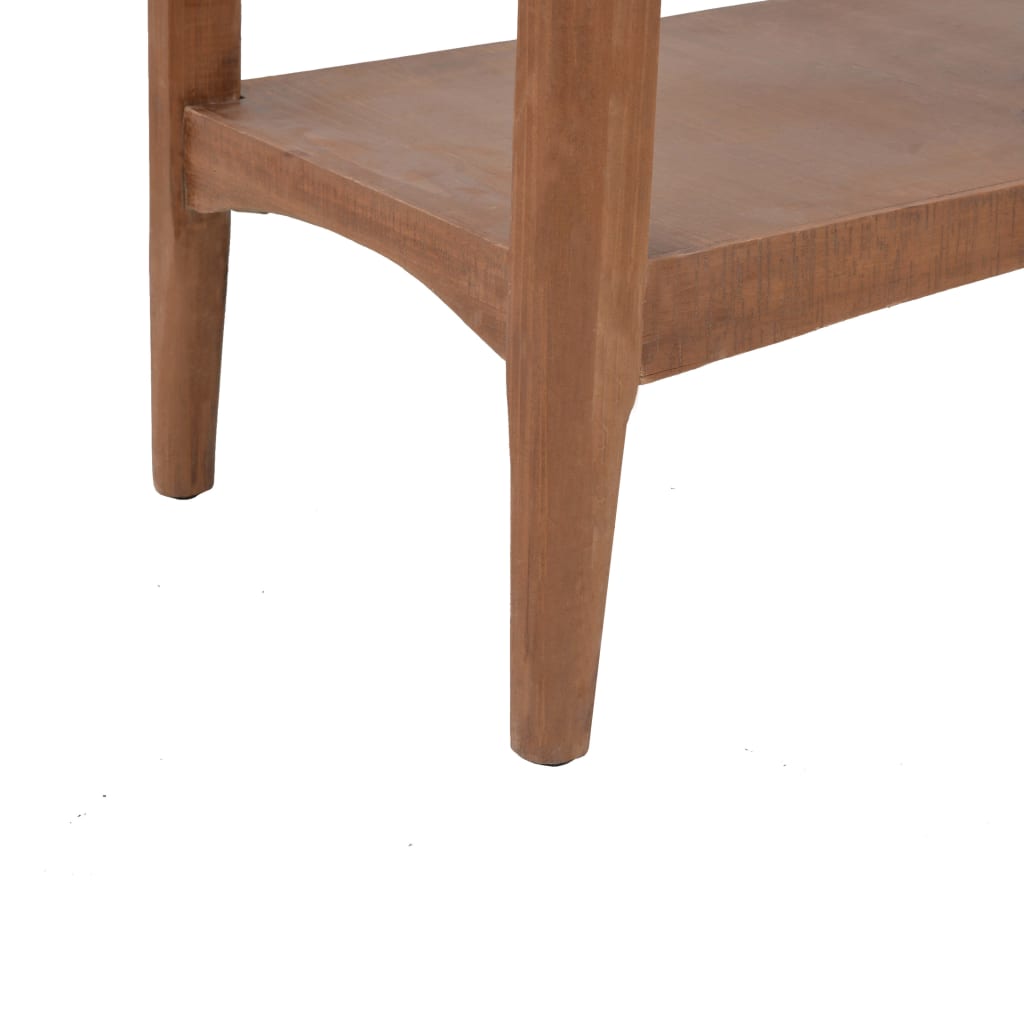 Mesa consola de madera de abeto maciza marrón 126x40x77,5 cm - Imagen 9