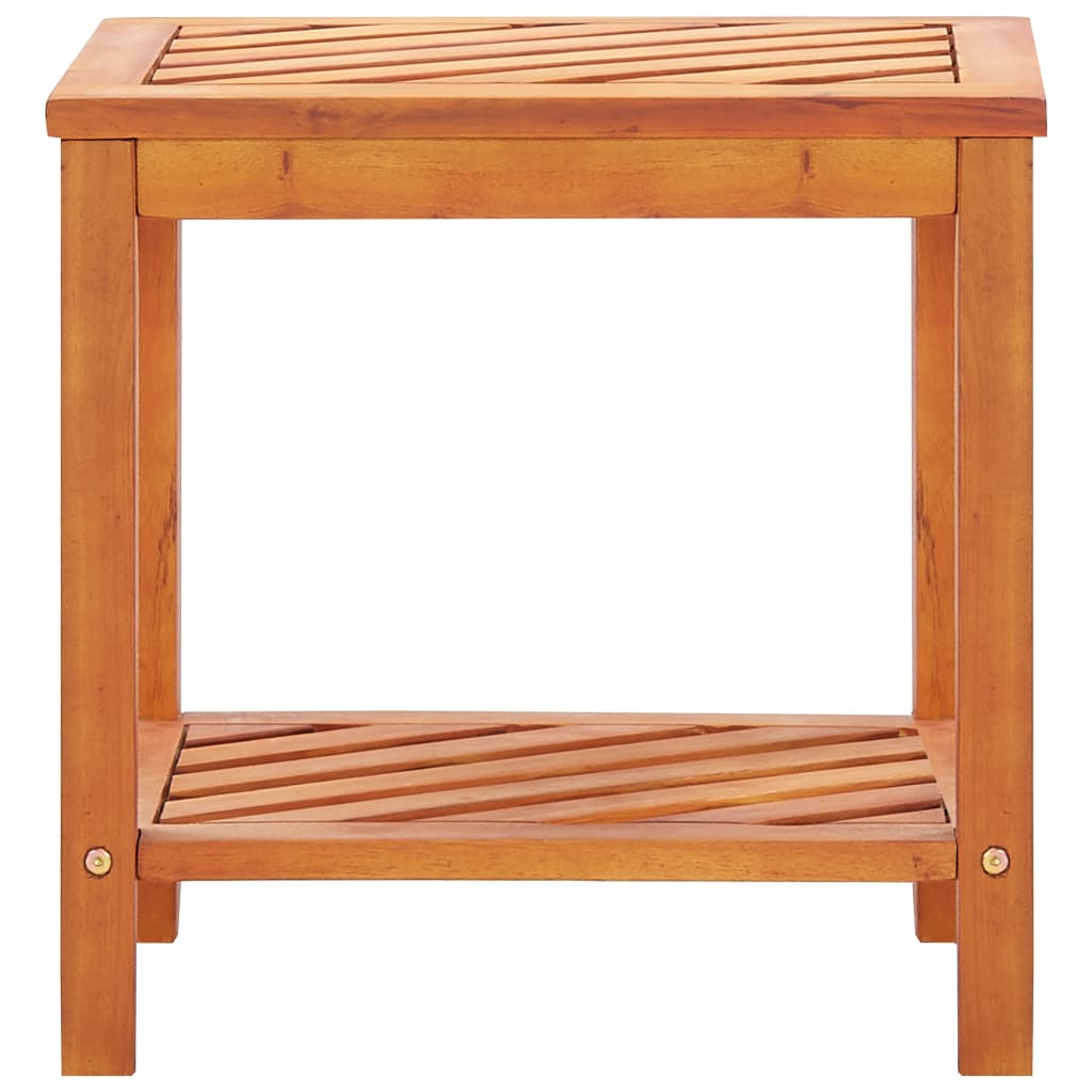 Mesa auxiliar de madera maciza acacia 45x33x45 cm - Imagen 2