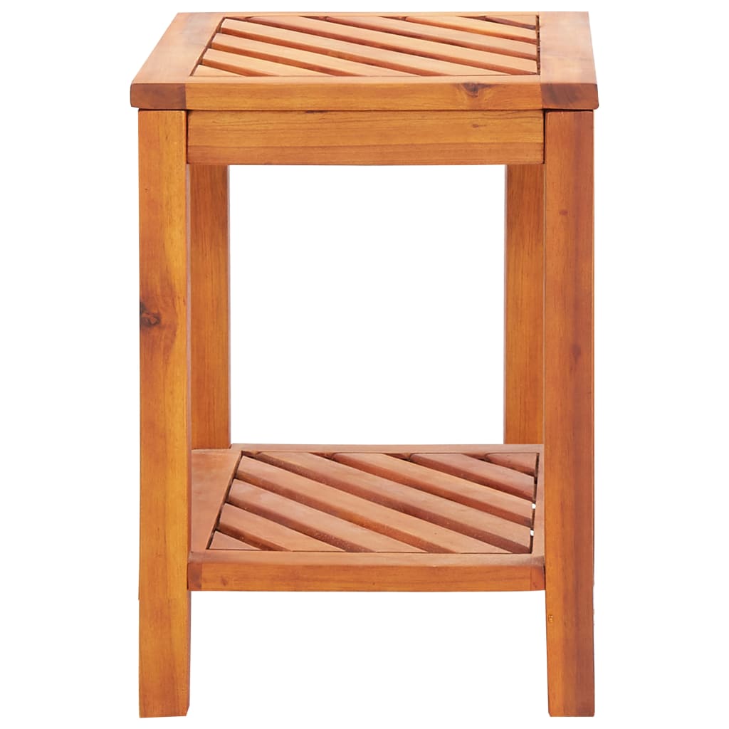 Mesa auxiliar de madera maciza acacia 45x33x45 cm - Imagen 3