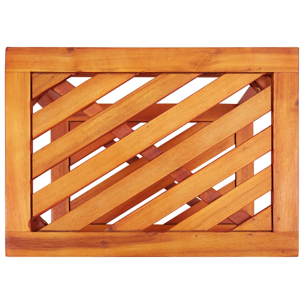 Mesa auxiliar de madera maciza acacia 45x33x45 cm - Imagen 4