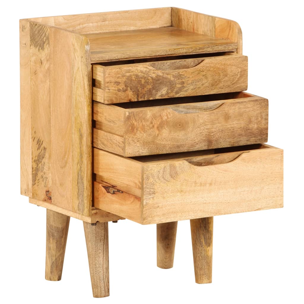 Mesita de noche de madera maciza de mango 40x30x59,5 cm - Imagen 2