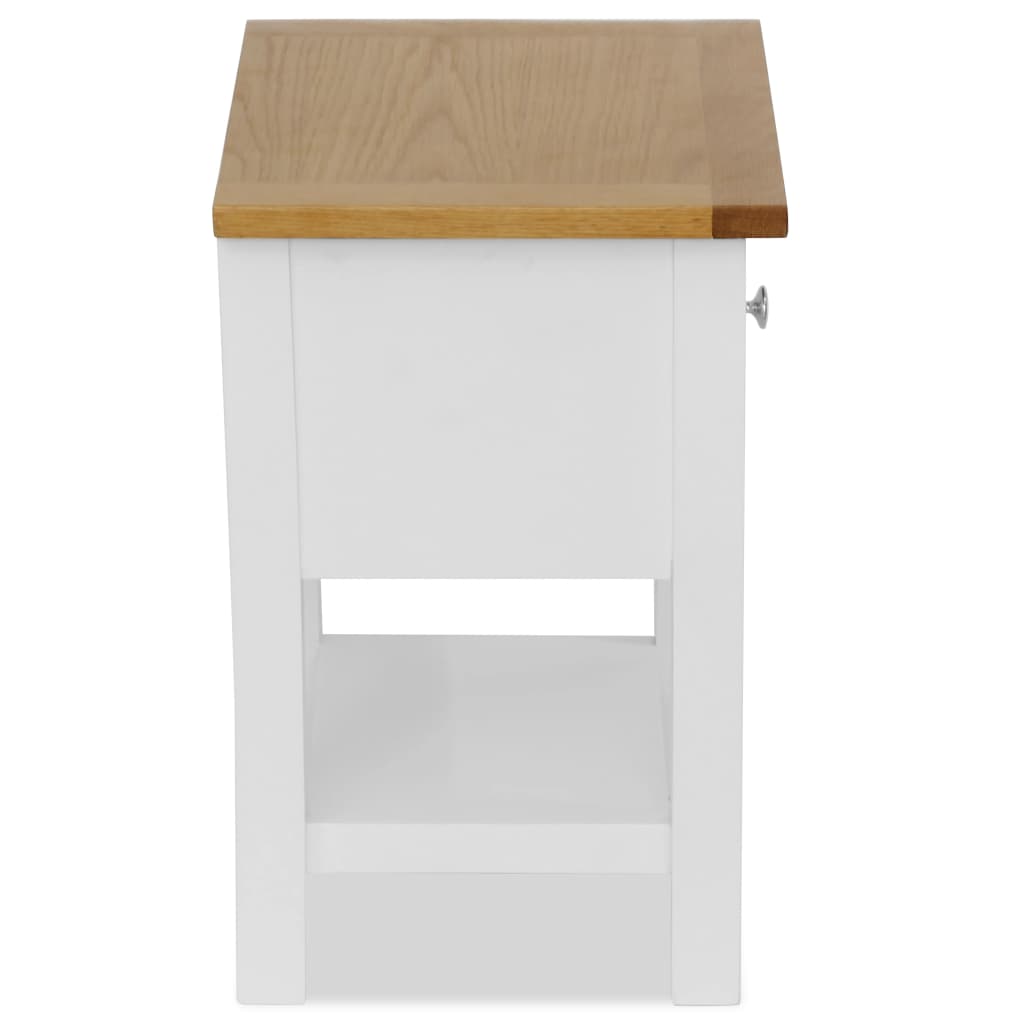 Mesita de noche de madera de roble maciza 36x30x47 cm - Imagen 4