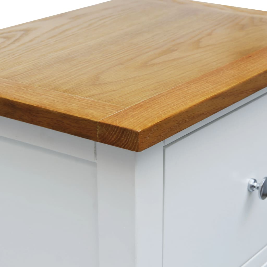 Mesita de noche de madera de roble maciza 36x30x47 cm - Imagen 5