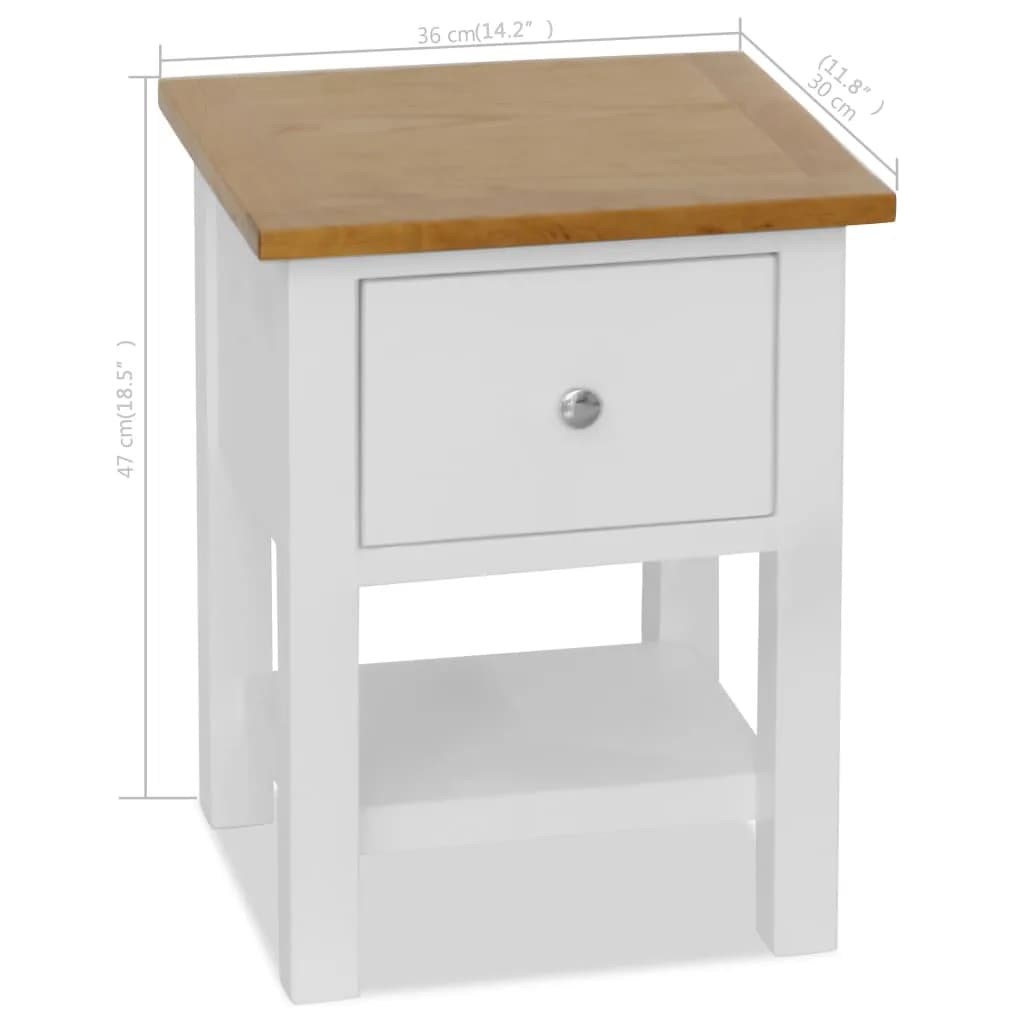 Mesita de noche de madera de roble maciza 36x30x47 cm - Imagen 7