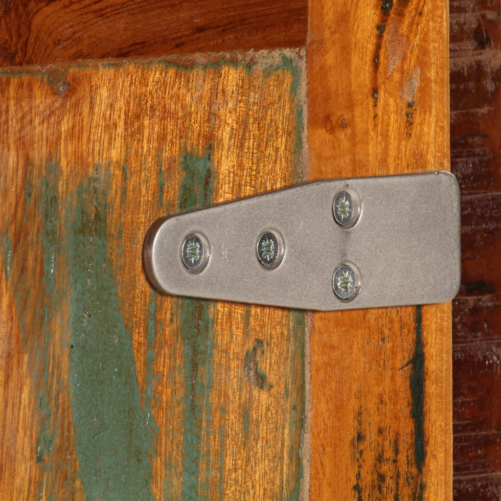 Mesita de noche madera reciclada maciza 50x30x50 cm - Imagen 7