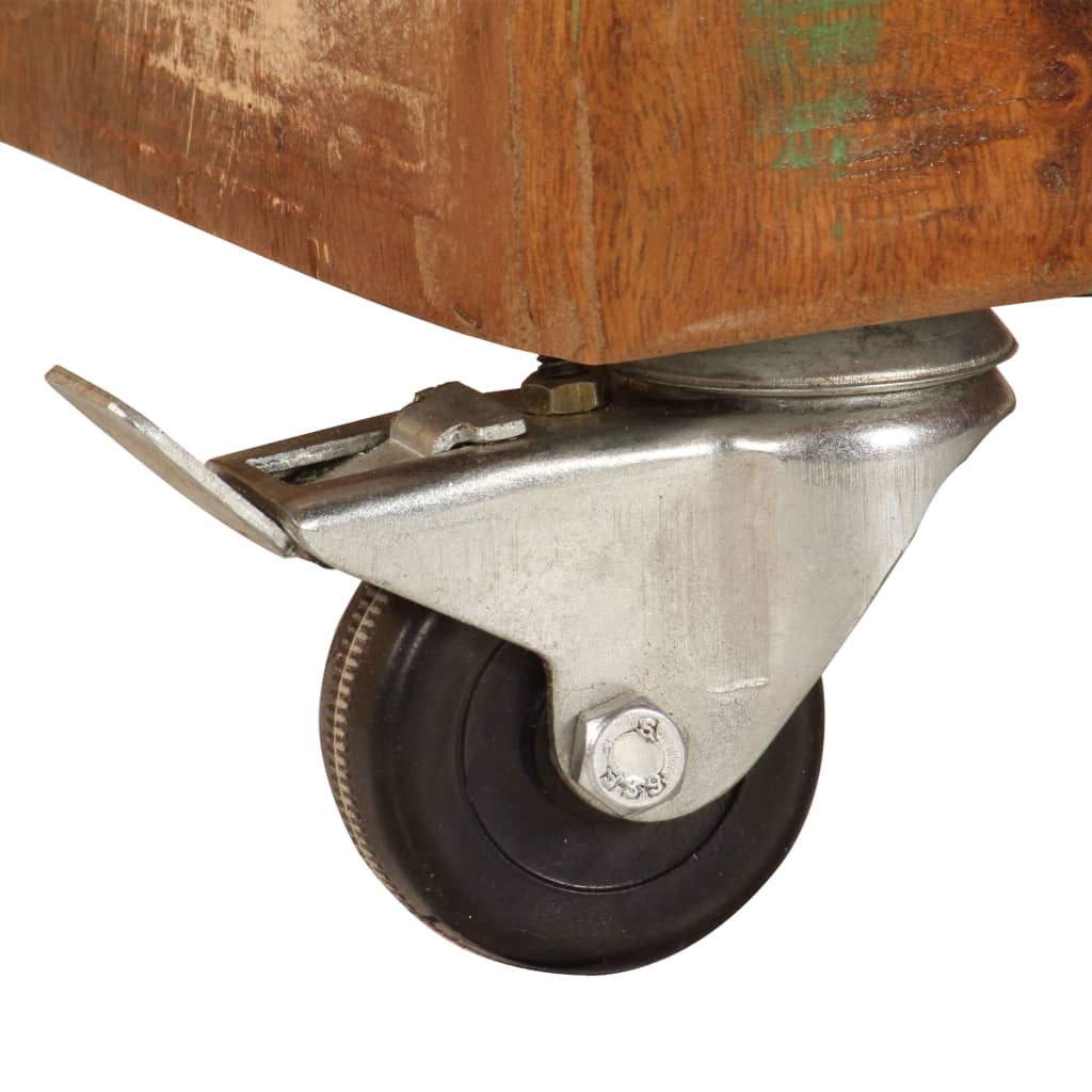 Mesita de noche madera reciclada maciza 50x30x50 cm - Imagen 8