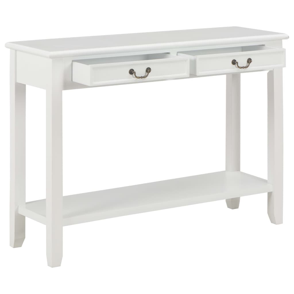 Mesa consola de madera blanco 110x35x80 cm - Imagen 2