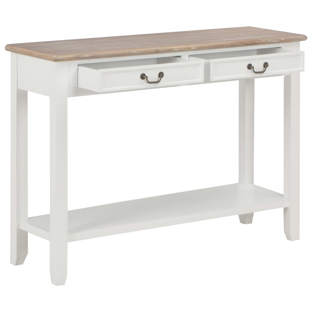 Mesa consola de madera blanco 110x35x80 cm - Imagen 2