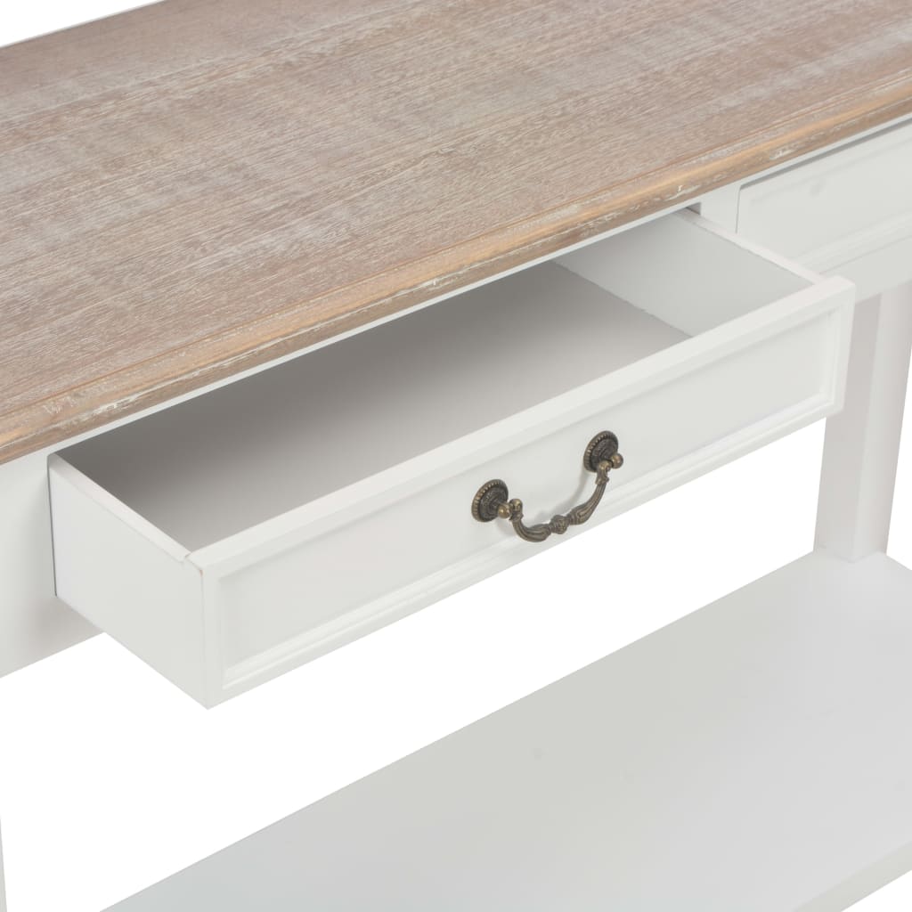 Mesa consola de madera blanco 110x35x80 cm - Imagen 7