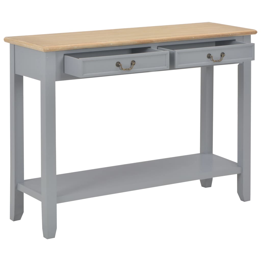 Mesa consola de madera gris 110x35x80 cm - Imagen 2