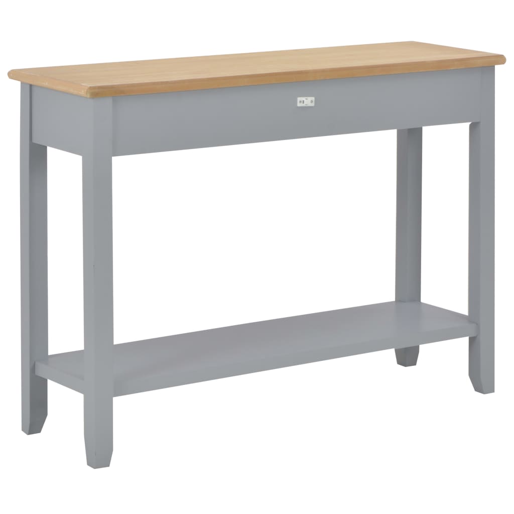 Mesa consola de madera gris 110x35x80 cm - Imagen 4
