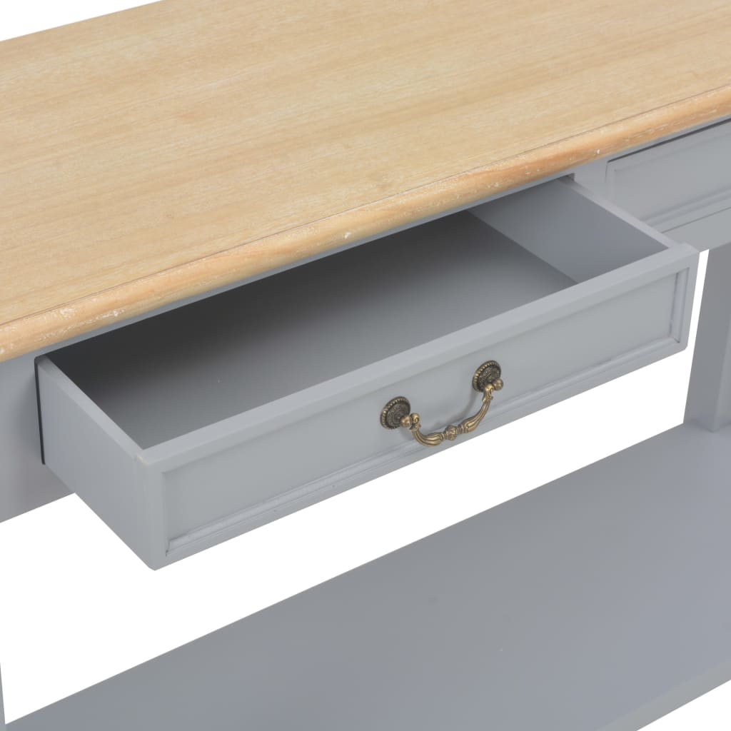 Mesa consola de madera gris 110x35x80 cm - Imagen 7
