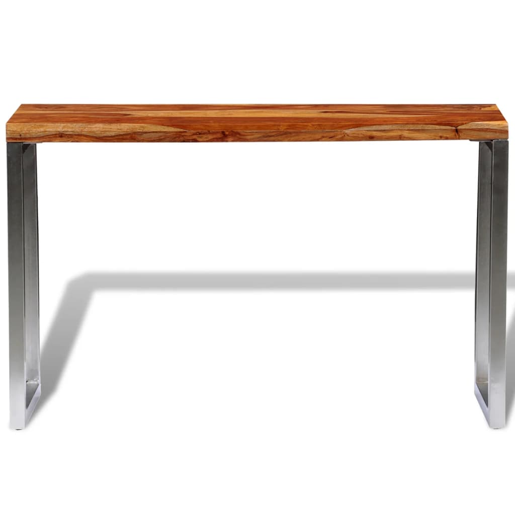 Mesa consola con patas de acero madera maciza - Imagen 2